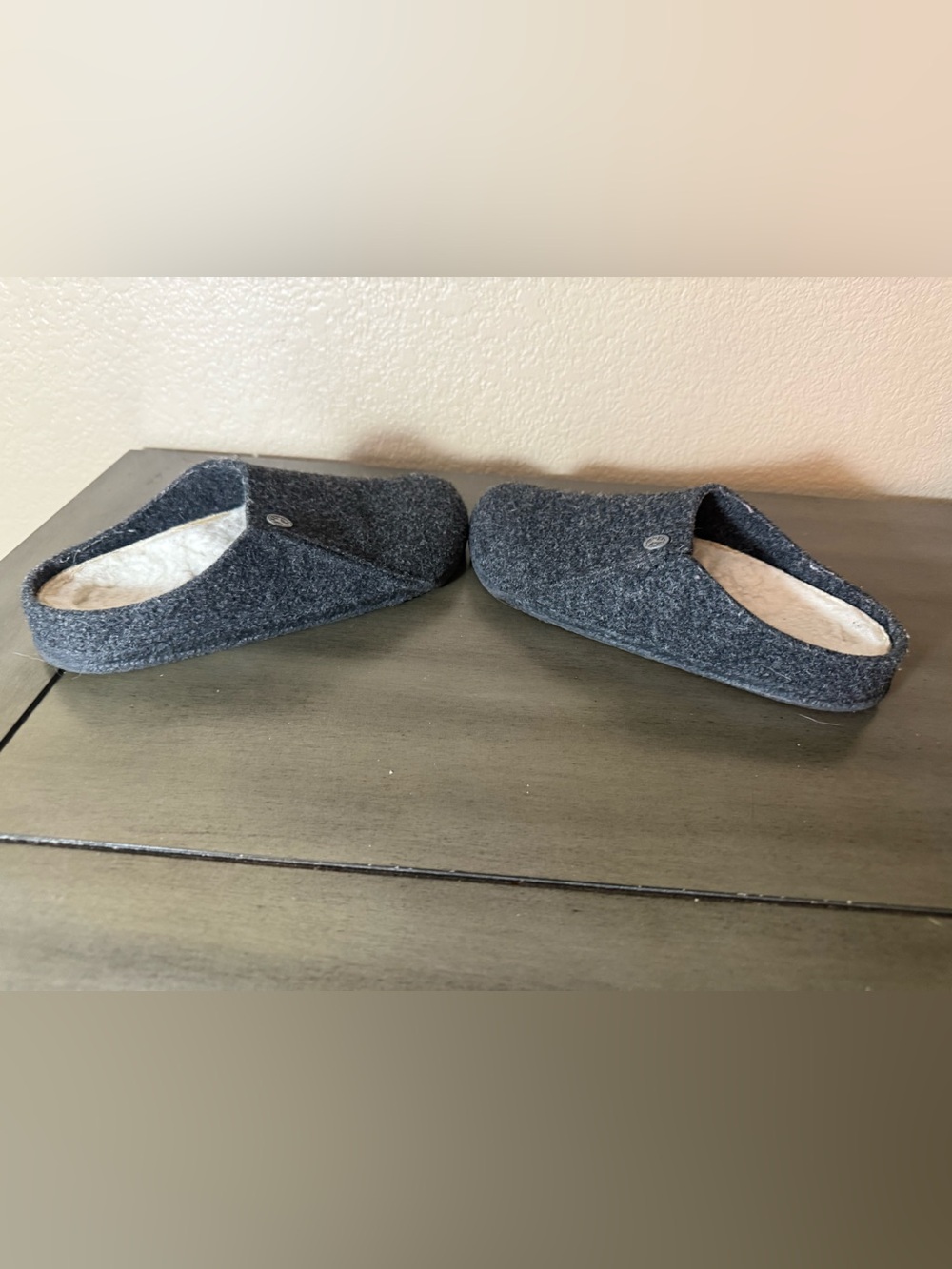 Birkenstock Zermatt Shearling Wool Felt Slippers EU 38 Gray - Picture 3 of 9